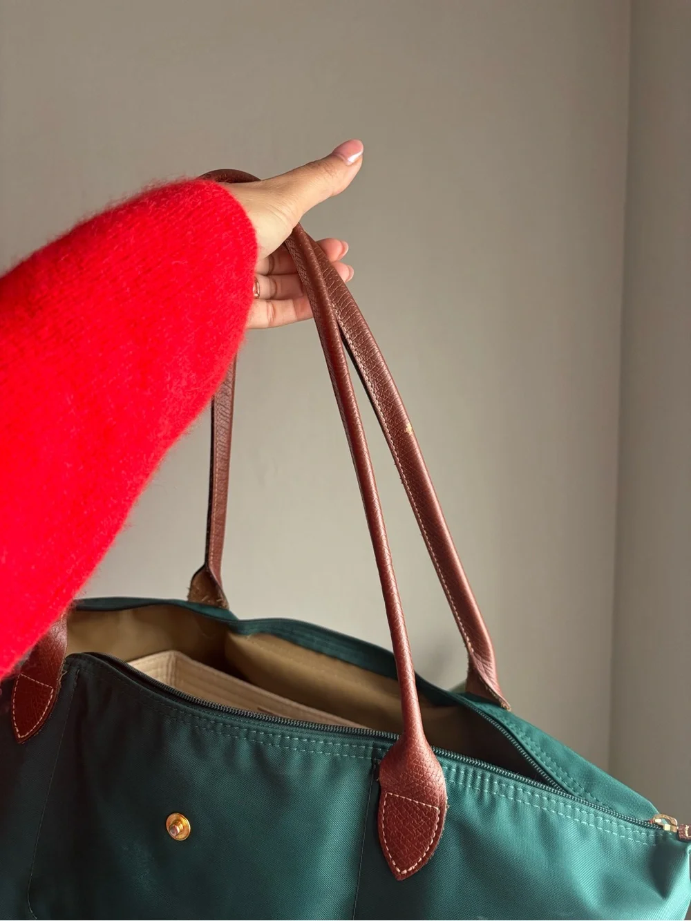 Forrest Green Medium Le Pliage Long Handled